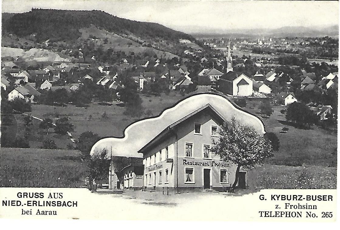 Cartes postales: Gruss aus Nied-Erlinsbach Rest.Frohsinn – D'occasion à Wetzikon ZH par Brulu100
