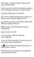Pack GP F1 Italie Monza 2026 pour 2 personnes
