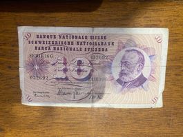 Billet suisse banknoten 23.12 1959