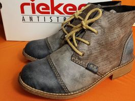 SALE: RIEKER Stiefeletten Materialmix Vintage-Style Gr. 36