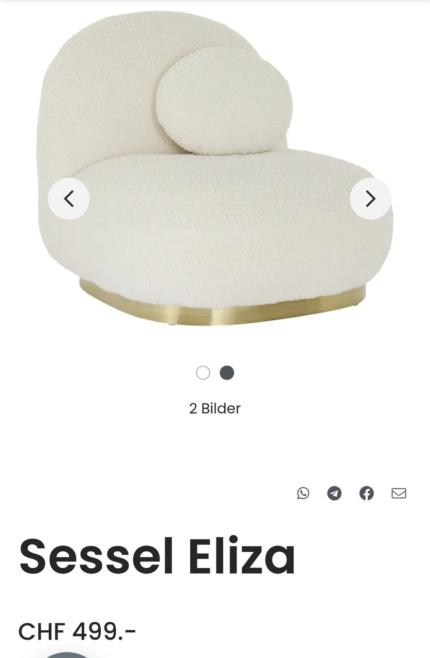 Livique Sessel: Livique Boucle Sessel Eliza – Neu (gemäss Beschreibung) aus Giffers von Abzsul 3