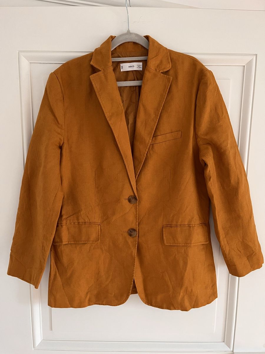 Mango Vestes: Mango Leinenblazer, Grösse M, Senfgelb – Neuf (Voir description) à Basel par fri_9wvb