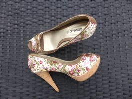 High Heels / Pumps, blumig, Gr.38