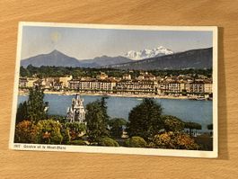 Antike Postkarte Genf/Mont-Blanc, gestempelt 1929, Top!