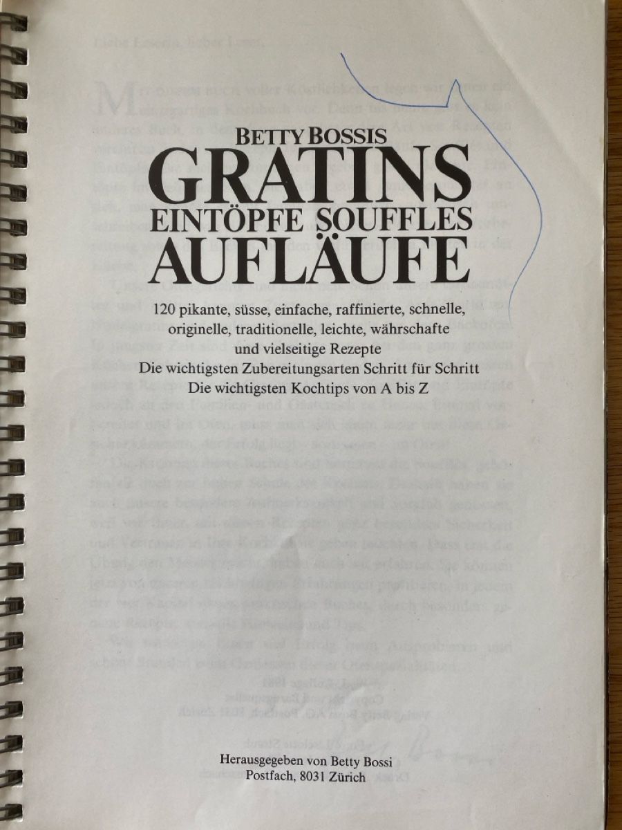 Libri: Betty Bossi Gratins Aufläufe – Usato da Büsserach venduto da Gimenez77 2