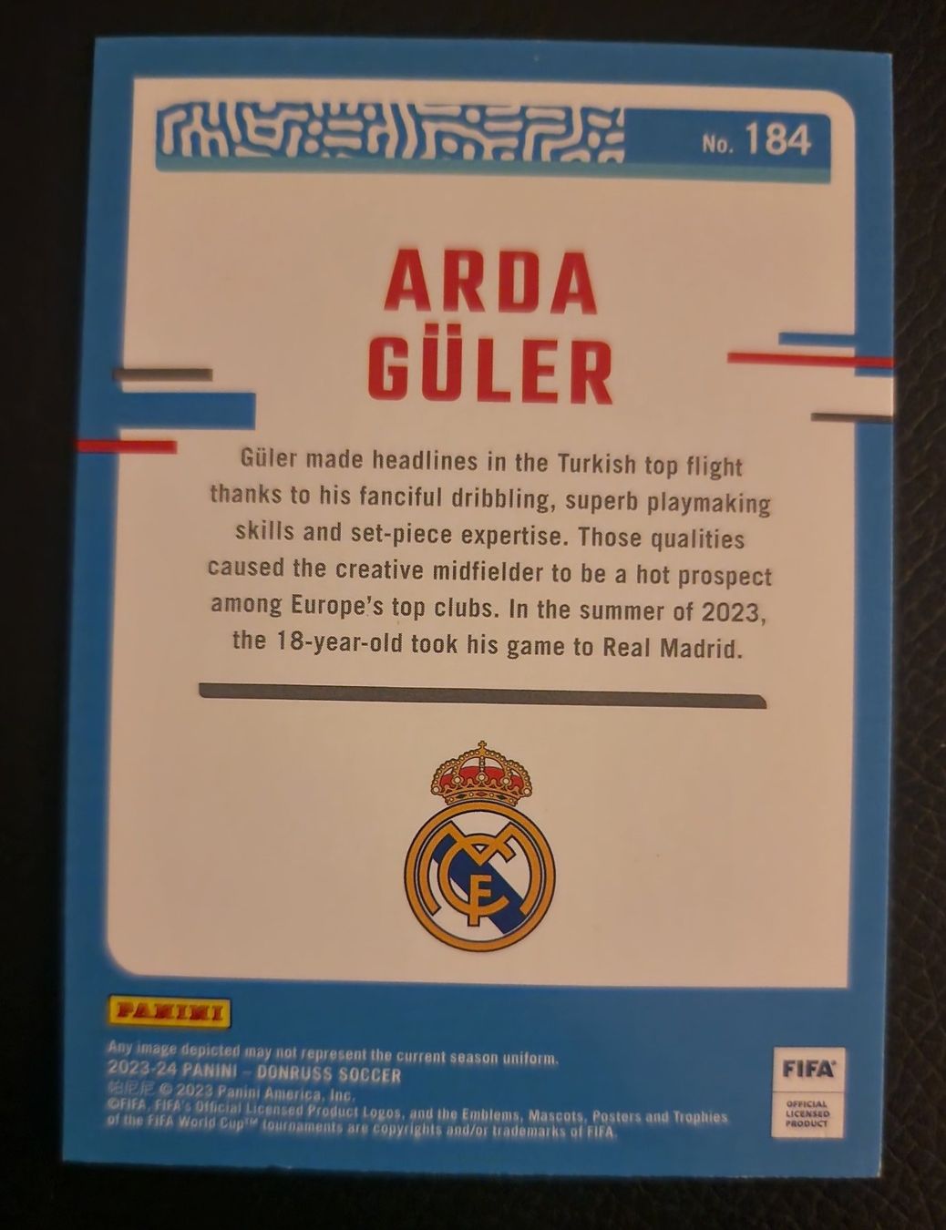 Panini Carte collezionabili: Arda Guler Rated Rookie Donruss – Usato da Genève venduto da Cardtreasure 1