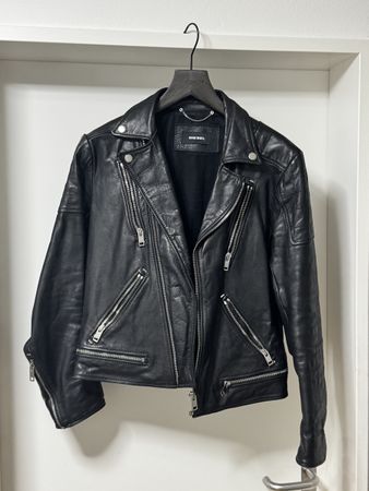 Diesel Lederjacke aus echtem Leder, Schwarz!