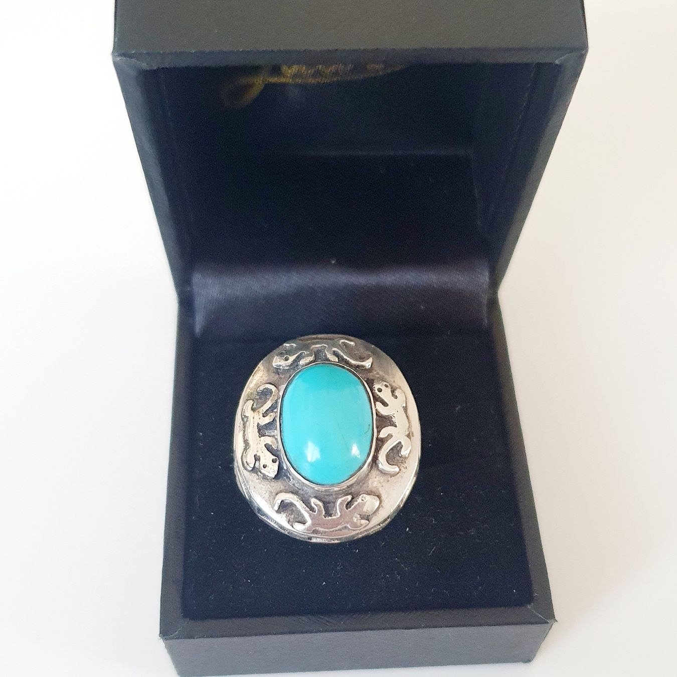 Anelli: Vintage Silber Ring mit Türkis-Stein, Grösse 20.3 mm, – Usato da Kreuzlingen venduto da Wunderkiste123 6