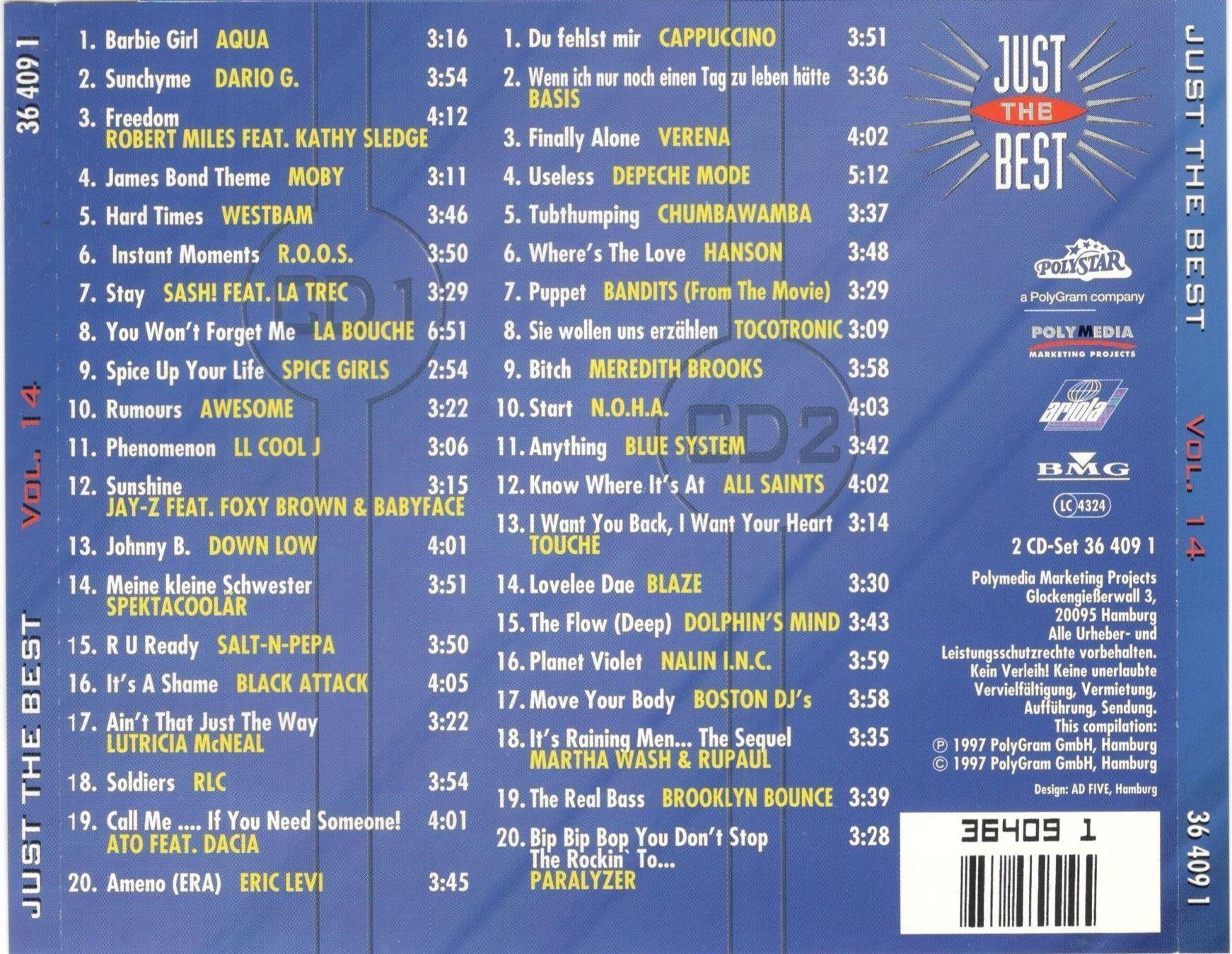 CD: CD  Just The Best Vol. 14 – Usato da St. Margarethen TG venduto da Smiley-Face 1