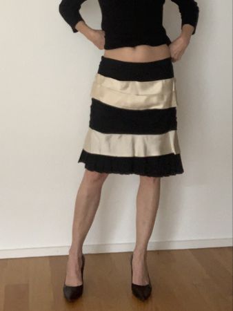 Donna Karan, DKNY Rock Gr. 34/36, schwarz-ecru elegant