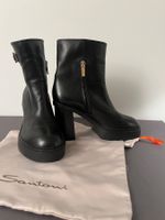 Santoni Boots mit leichtem Plateau, schwarz Gr. 37