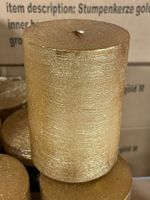 Kerzen/Stumpenkerzen 6x Gold gefrostet/7x9,5cm/Neu/OVP