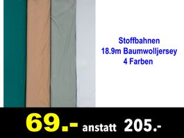 🔴  Stoffbahnen 18.9m Baumwolljersey 4 Farben /331B