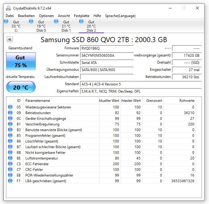 Samsung Dischi rigidi: Samsung 860 QVO 2.0 TB SSD – Usato da Meilen venduto da speedliq 1