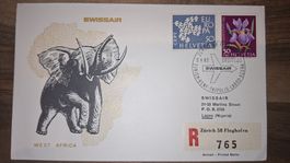 Swissair Zürich - Genf - Tripolis - Lagos - Accra 02.05.1962