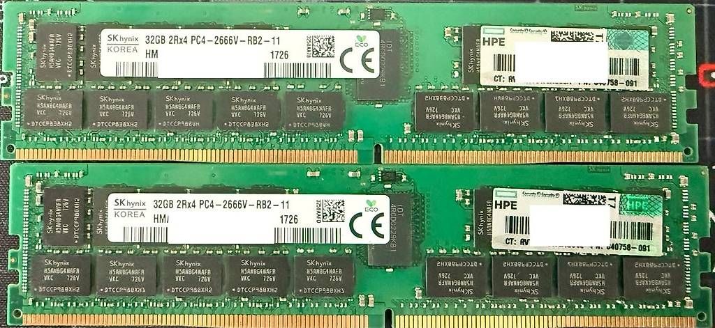 Memoria / RAM: 4x 32GB SKHynix (128GB) RDIMM DDR4 ECC 2666V RAM Server – Usato da Nottwil venduto da Modoit