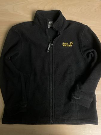 Jack Wolfskin Fleecejacke schwarz mit Logo Gr.140