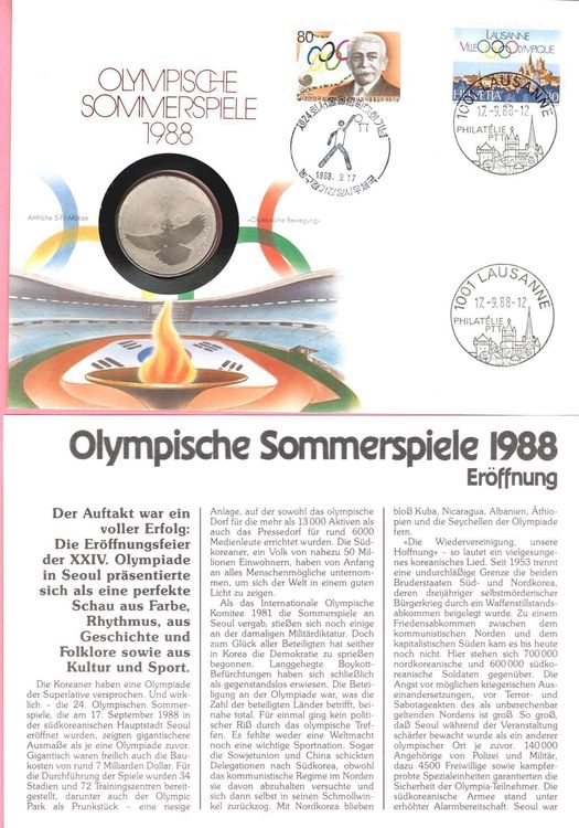 Olymp. Spiele 1988 mit CHF 5.00 1988 Kaufen auf Ricardo