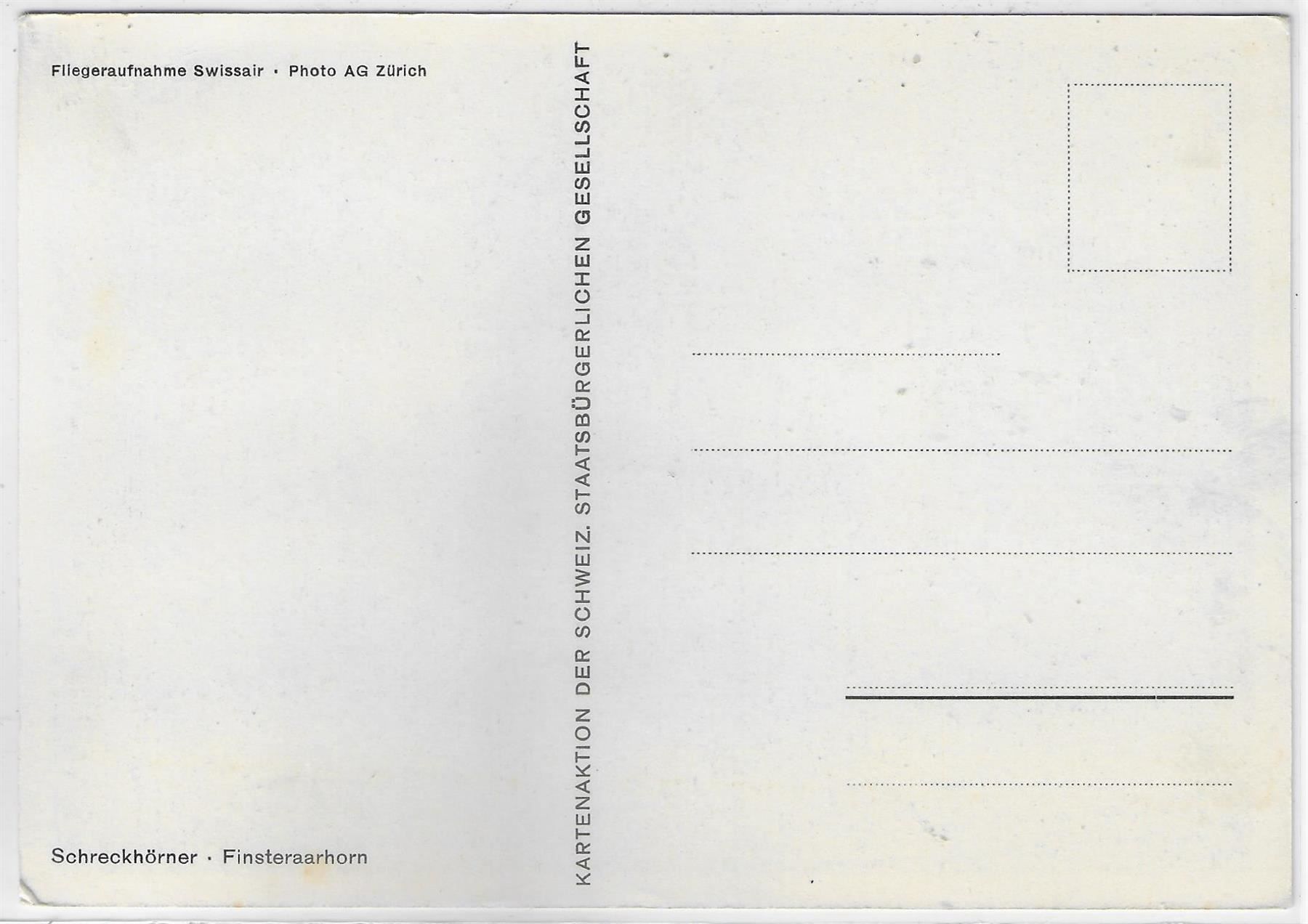 Cartoline postali: Flugaufnahme Schreckhörner, – Usato da Ettingen venduto da Kartenplanet 1