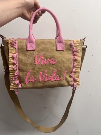 Sommer Tasche: Viva la Vida! Handtasche mit Rosa Details