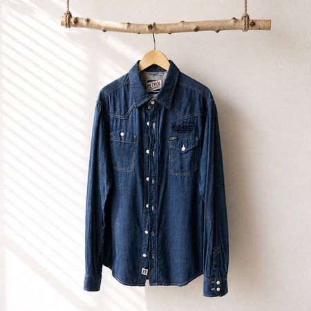 Petrol Herren Jeans Hemd Grösse L