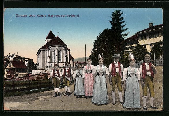 Cartoline postali: Gruss aus dem Appenzellerland, Schweizer – Usato da Berlin venduto da bartko-reher