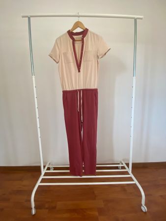 Combinaison élégante bordeaux/beige - Taille S Stefania
