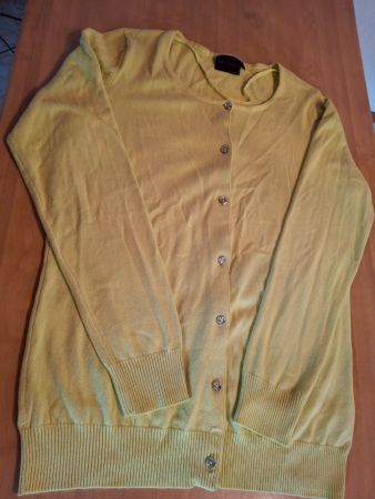 Jaquette- cardigan jaune-vert vif marque bpc taille 40/42