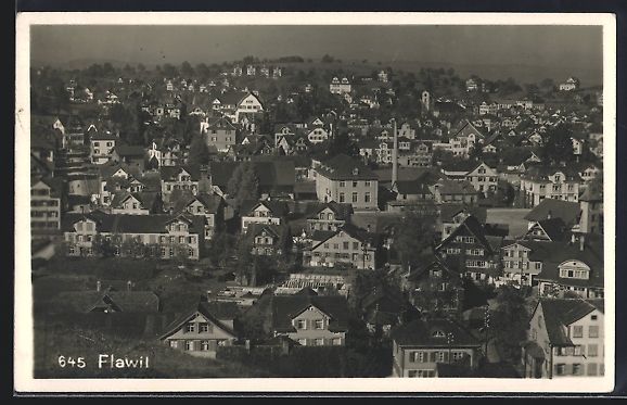 Ansichtskarten: AK Flawil, Teilansicht, 1930 – Gebraucht aus Berlin von bartko-reher