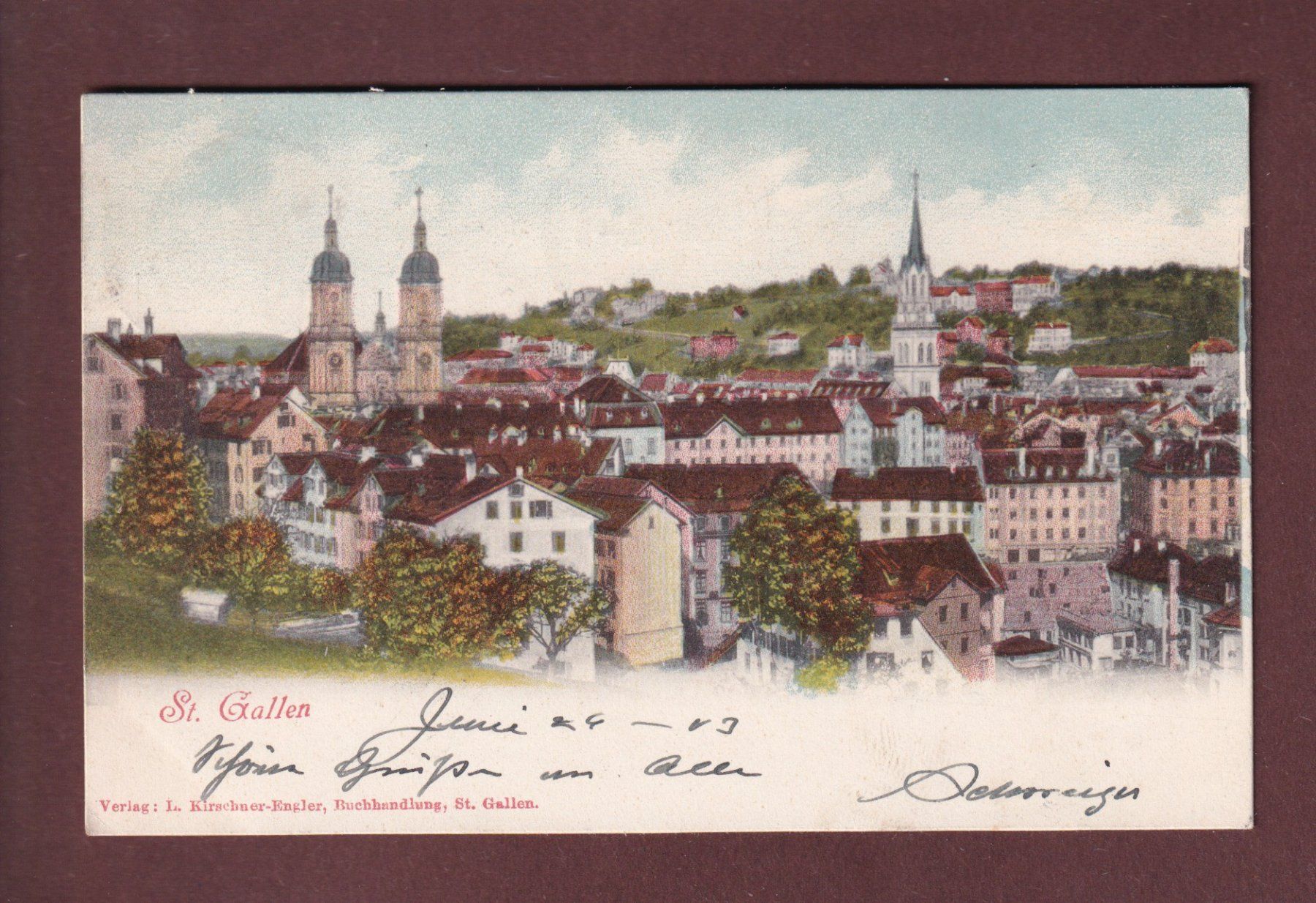 Cartoline postali: ST. GALLEN - Teilansicht - 1903 – Usato da Pully venduto da nicecards