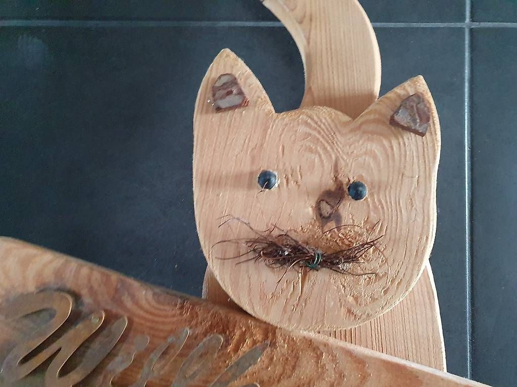 Tutte le decorazioni: Katze «Willkommen» aus Holz – Usato da Maschwanden venduto da ruth07 2