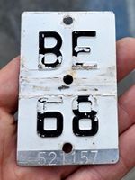 Velonummer BE 68 weiss Mofanummer