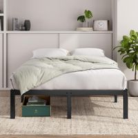 Metallbett 140x200 cm mit Lattenrost und Stauraum Schwarz