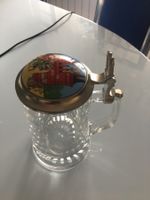 Bierkrug mit Zinndeckel Feldschlösschen Künstlerkrug 1993