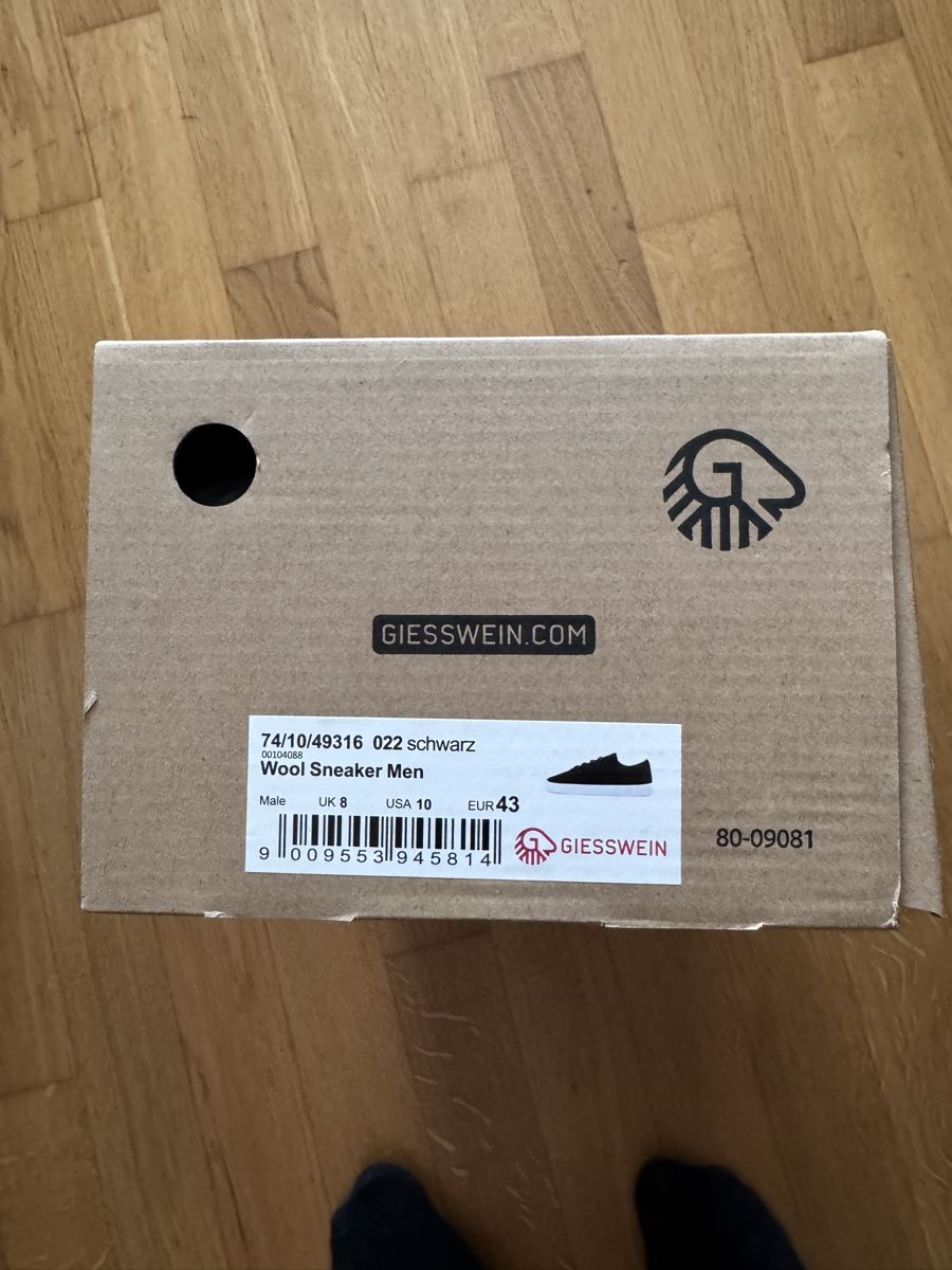 Scarpe da uomo: Giesswein Sneaker schwarz Grösse 43 neu – Nuovo e nell'imballaggio originale da Wilderswil venduto da hallo35641 1