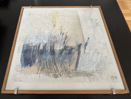 Abstraktes Originalkunstwerk – Mischtechnik auf Papier – 