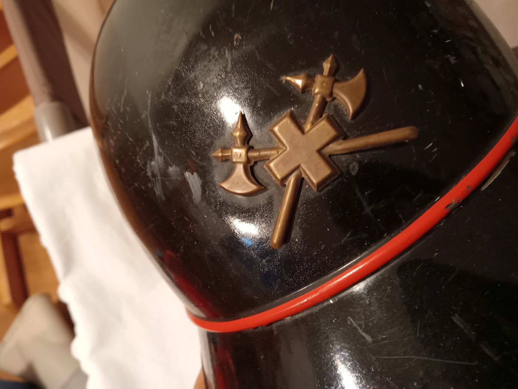 Feuerwehr: Feuerwehrhelm Schweiz  Metall – Gebraucht aus Prez-vers-Siviriez von Monija70 5