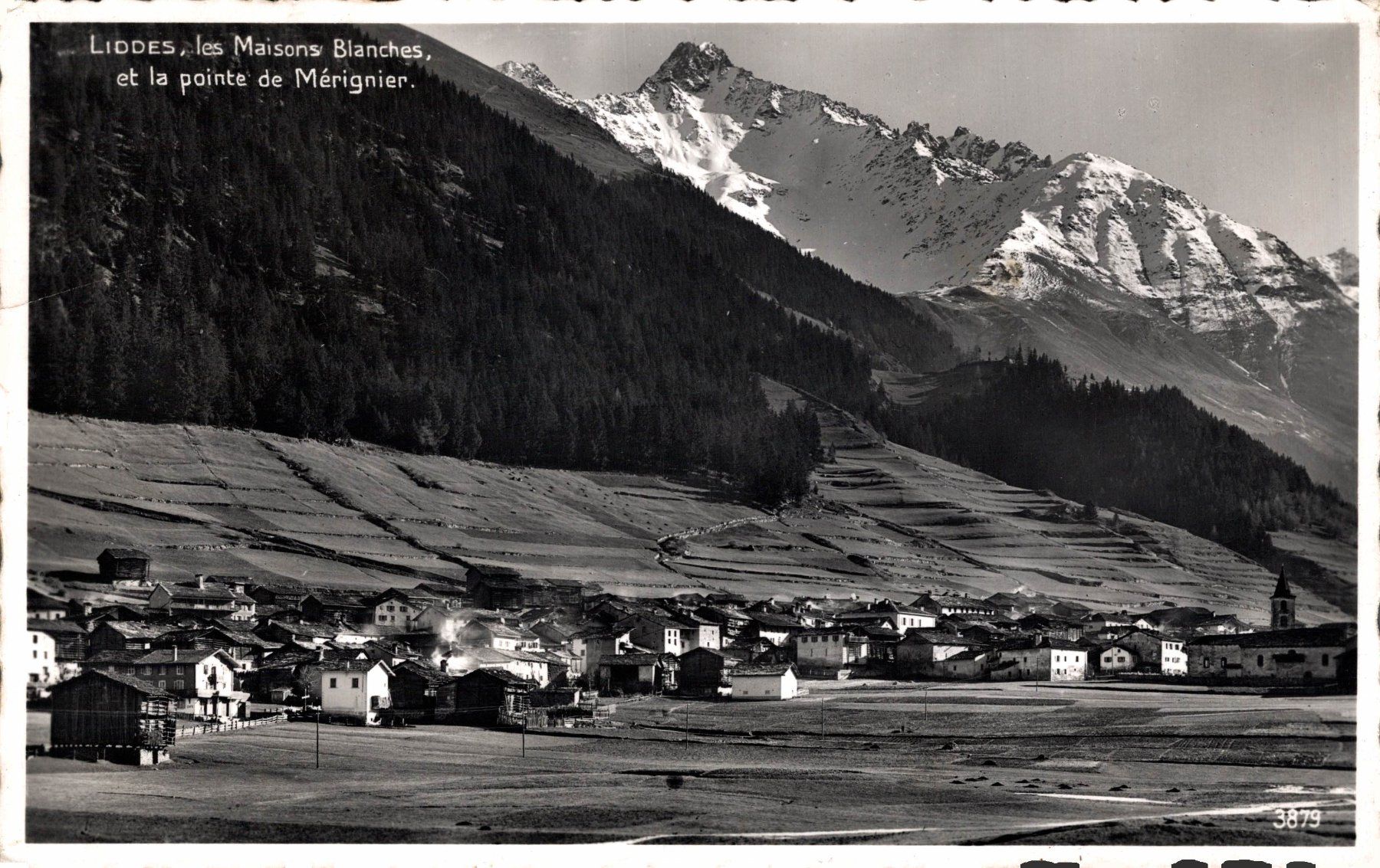 Cartoline postali: Liddes, les Maisons Blanches et la pointe de Mérignier – Usato da Bronschhofen venduto da Astore