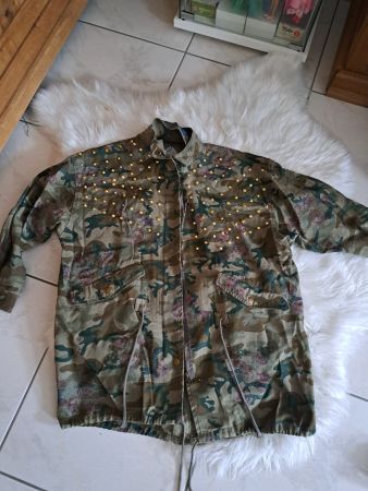 ONLY Jacke, Militär-Look, Nieten, Gr. 36/S Top!