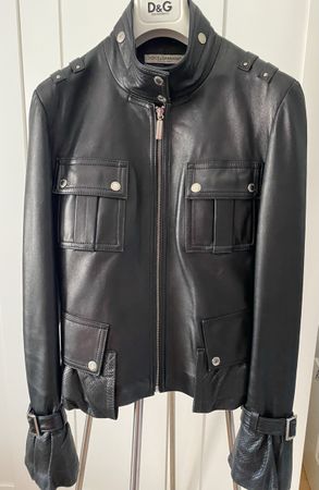 Dolce & Gabbana Lederjacke Damen Schwarz,  S