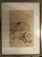 Gerahmte signierte Grafik 68 × 52 cm