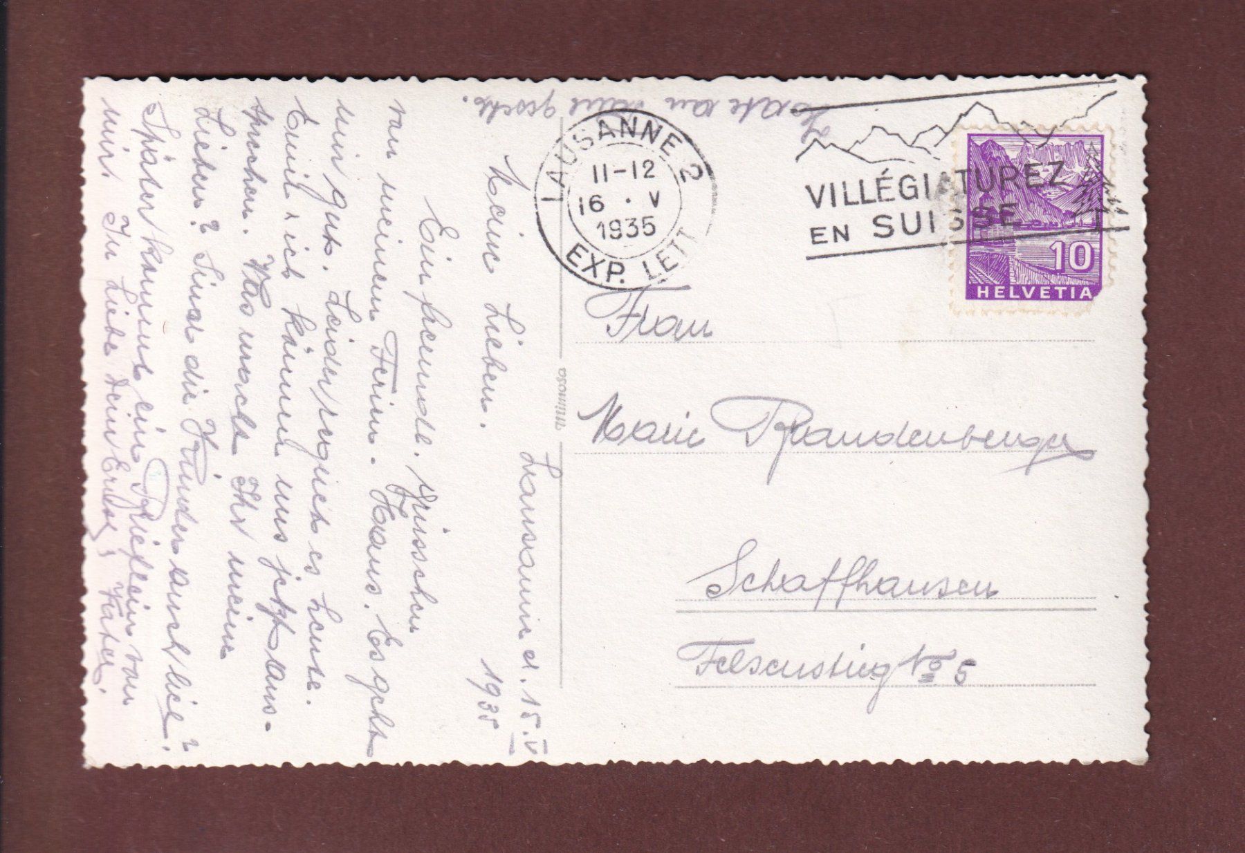 Ansichtskarten: LAUSANNE - Institution Béthanie - 1935 – Gebraucht aus Pully von nicecards 1