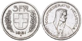 Schweiz 1931 5 Franken Abart