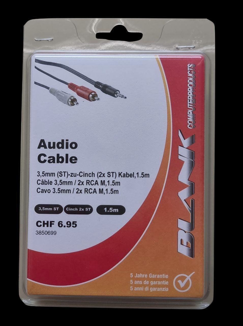 Cavi: Blank Computerproducts Audiokabel 3,5 Stereo Klinkenstecker – Nuovo e nell'imballaggio originale da Seewen SZ venduto da Timekeeper