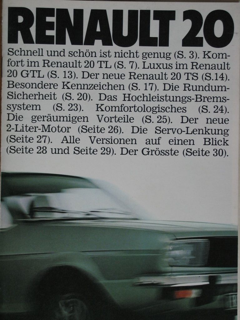 Renault Documenti: Prospekt Renault 20 – Usato da Hausen AG venduto da deliec