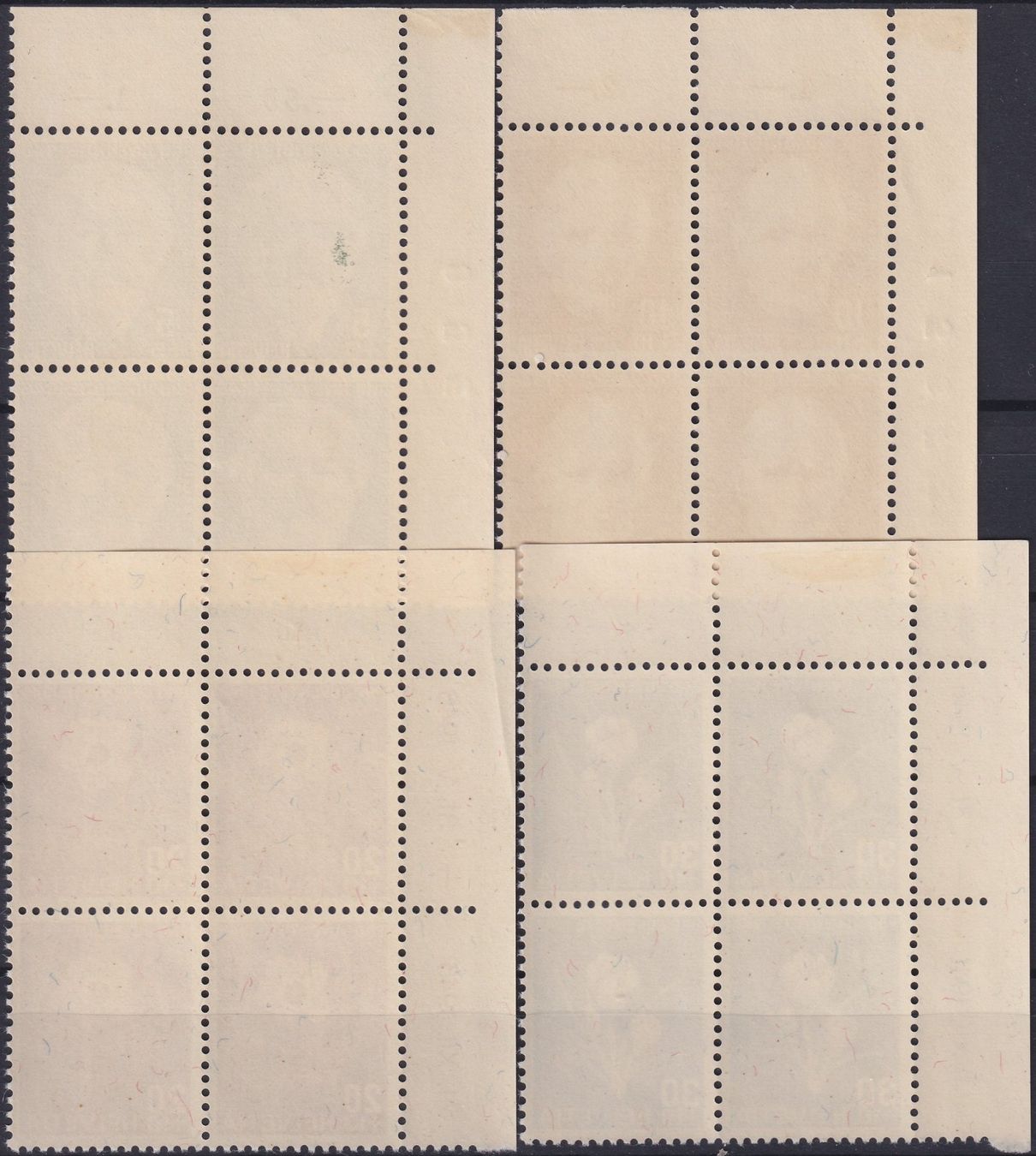 Tutti i francobolli: 1945,  J113-J116 Viererblöcke mit Eck-Tabs postfrisch **. – Usato da Sursee venduto da Luzernerraute 1