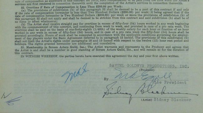 Autografi: Sidney Blackmer (1895-1973) Schauspieler -Autogramm Vertrag – Usato da Dietikon venduto da immortal-stars 1