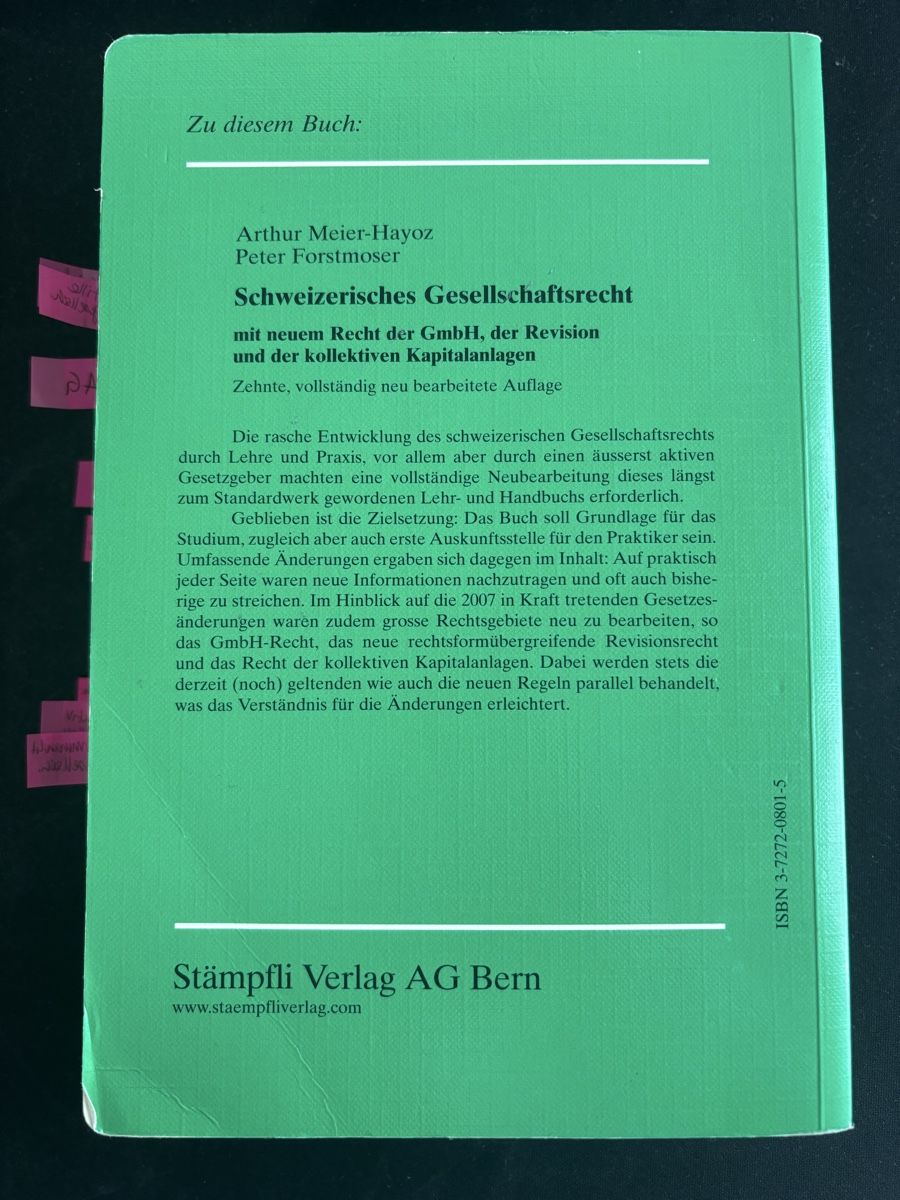 Libri: schweizerisches gesellschaftsrecht – Usato da Langnau am Albis venduto da CollectingCoRe 1