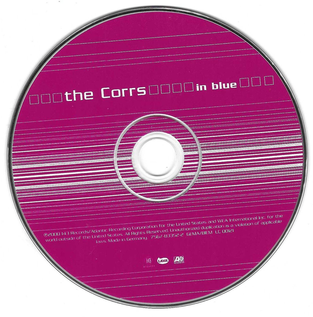 CD: THE CORRS  -  IN BLUE – Usato da Bex venduto da Giorgiob 2