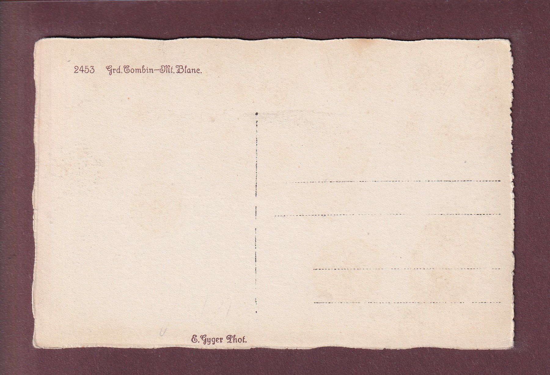 Ansichtskarten: GRAND COMBIN et MONT-BLANC - E. Gyger – Gebraucht aus Pully von nicecards 1